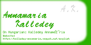 annamaria kalledey business card